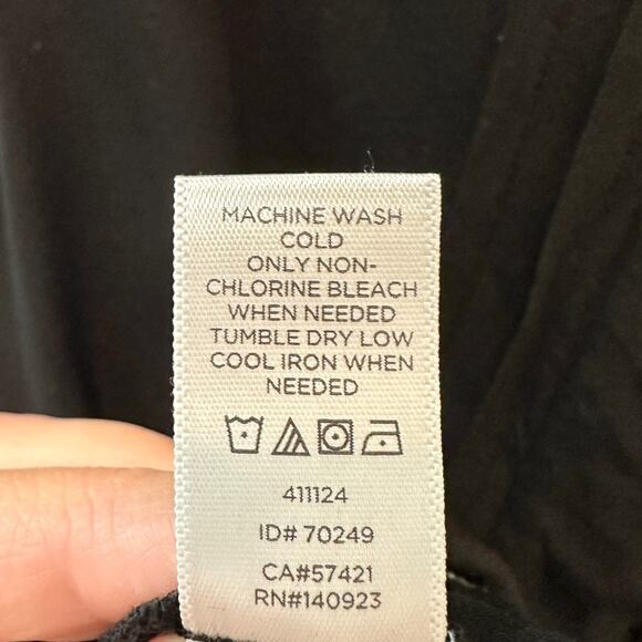 LOFT | Black Long Sleeve Peasant Top Boho Blouse Ruffle Hem Minimalist | XS - Picture 8 of 8